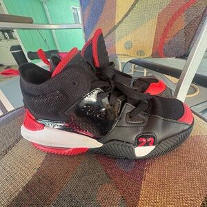 Kids Black and Red High-Top Sneakers